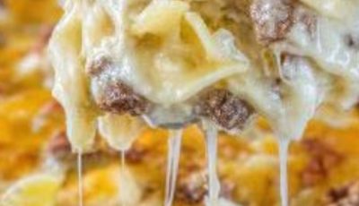 Creamy Sour Cream Beef Noodle Casserole