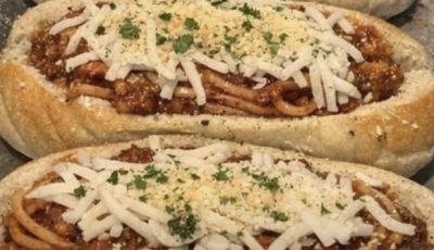 Ultimate Cheesy Baked Spaghetti Subs