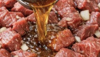 No-Peek Beef Tips and Rice with Beef Consommé