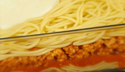 Baked Spaghetti Casserole with Creamy Béchamel and Meat Sauce