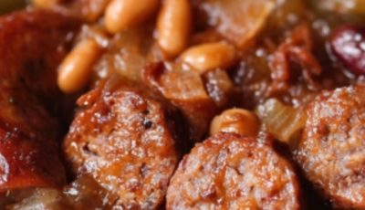 Slow Cooker 4-Ingredient Sausage and Beans