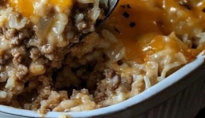 French Onion Ground Beef and Rice Casserole