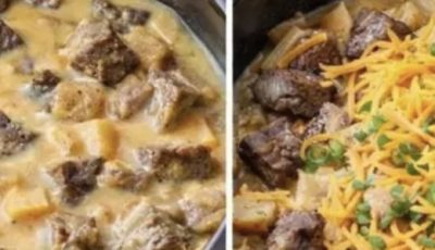 Slow Cooker Steak & Cheddar Potato