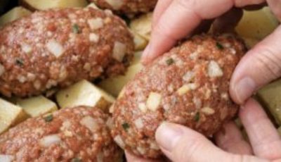 Slow Cooker 5-Ingredient Amish Meatloaf Potatoes