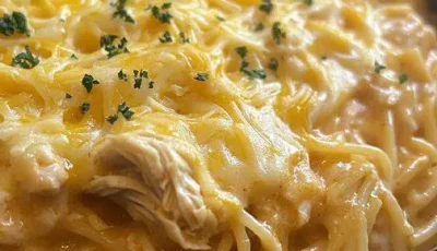 Amish Cheesy Chicken Spaghetti