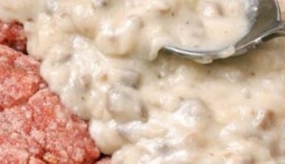 Pour cream of mushroom soup over raw ground beef patties, coupled with 2 ingredients, into a glass baking dish for a hearty supper that’s the one everyone asks for